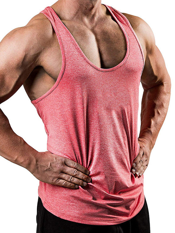Solid Color V-neck Fitness Sleeveless Tank