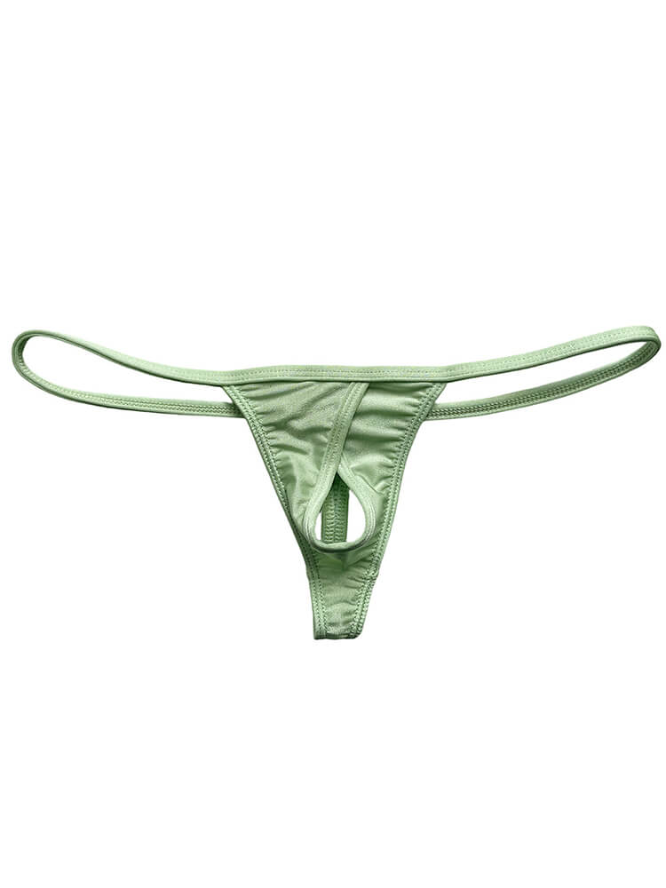 Men's Sexy Stretchy Nylon Low-Rise Thin Straps Thong