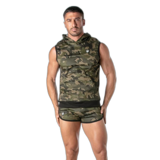 TOF Paris Army Sleeveless Hoodie Khaki