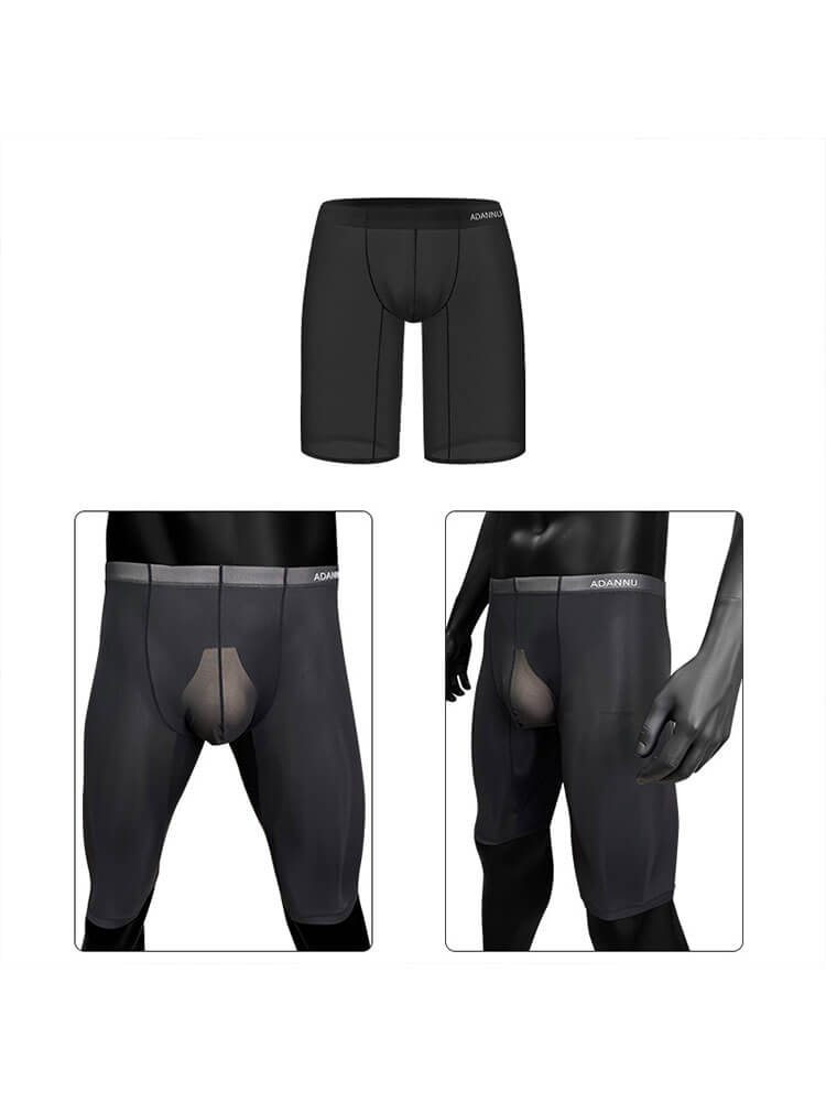 Men's Ice Silk See-Through Sports Fitness Shorts