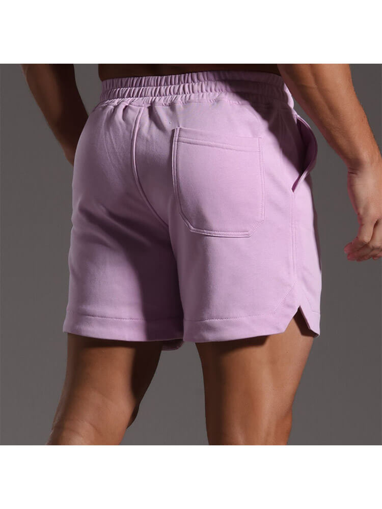 Men's Casual Fitness Running Solid Color Slits Shorts