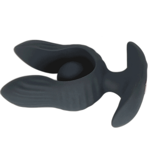 Petal - Inflatable Vibrating Butt Plug - Black Anal Dilator