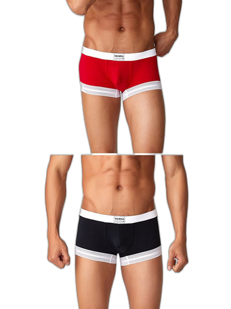 2 Pack Men's Ice Silk Lace Cuff Trunks