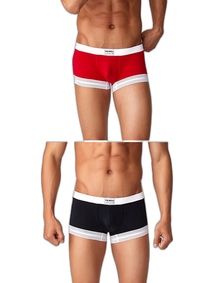 2 Pack Men's Ice Silk Lace Cuff Trunks