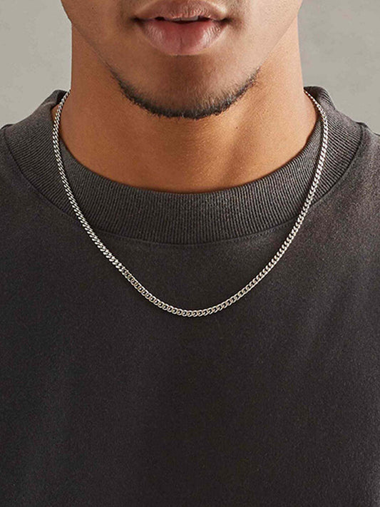 Simple Hip-Hop 3mm Stainless Steel Cuban Necklace