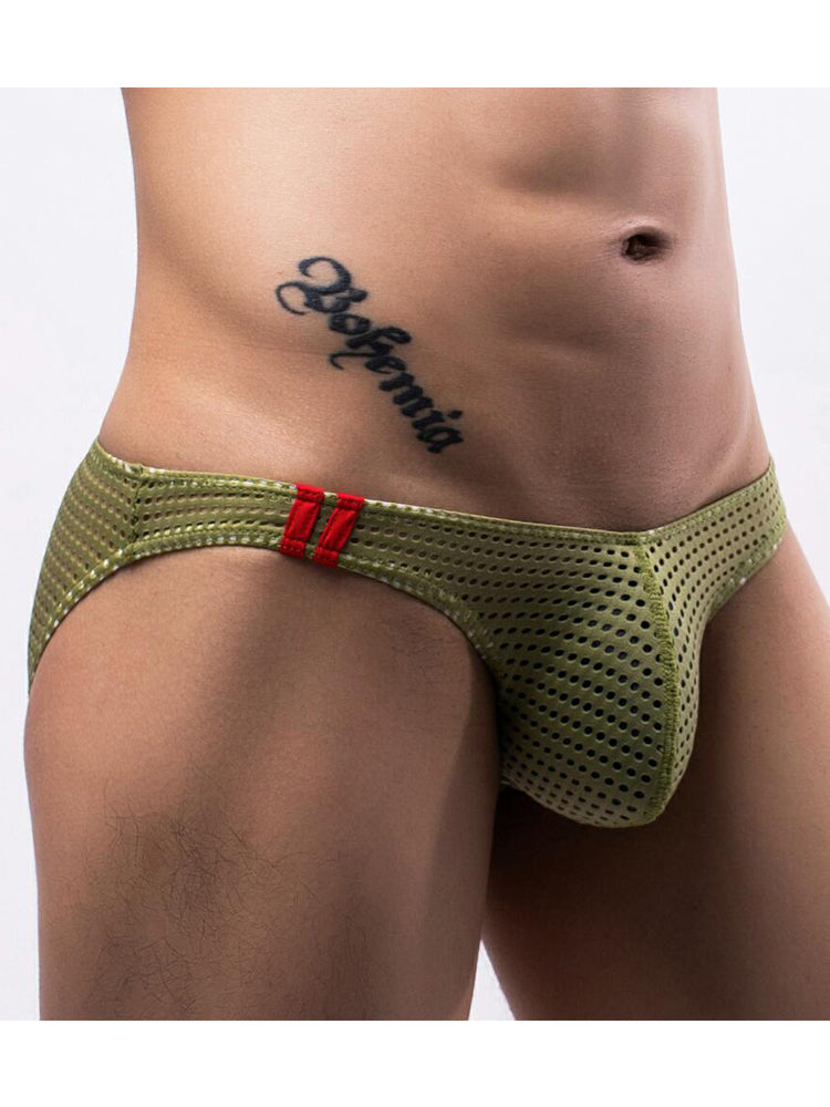 Men's Mesh Sexy Low Waist Spandex Briefs