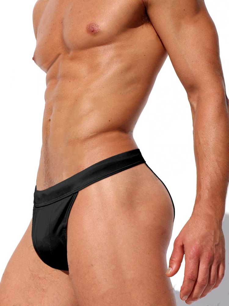 Men's High Cut Half Wrapped Hip Swim Briefs