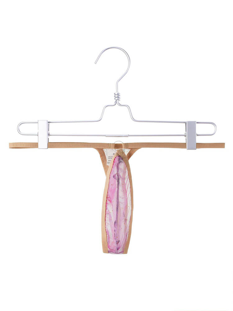 Men's Sexy Low-Rise Thin Strap Sequined Mesh Thong 