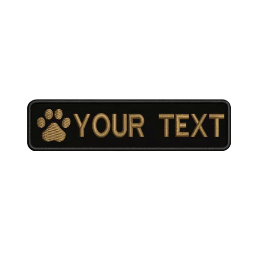 Custom Paw Patch 10cm X 2.5cm Gold