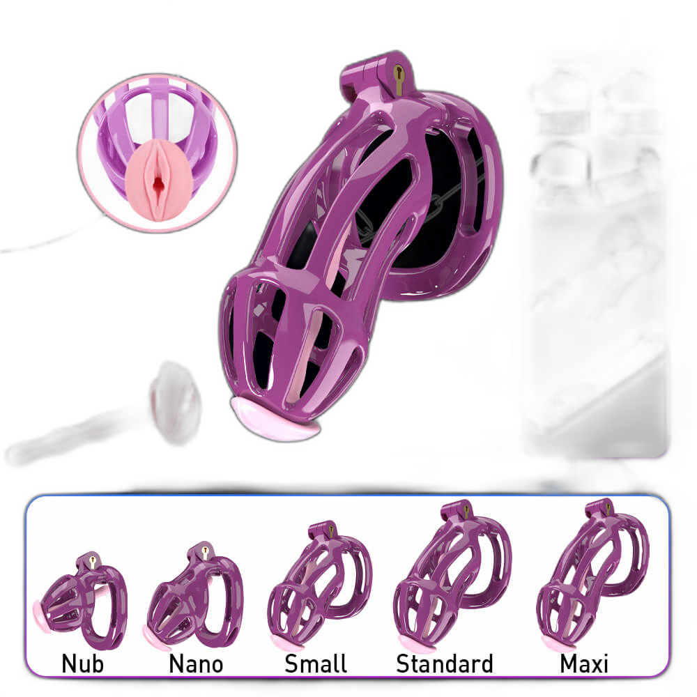Damian - Male Chastity Cage - 3D Printed Chastity Cage - With Chastity Cage Belt - Four Rings - Urethral Catheter