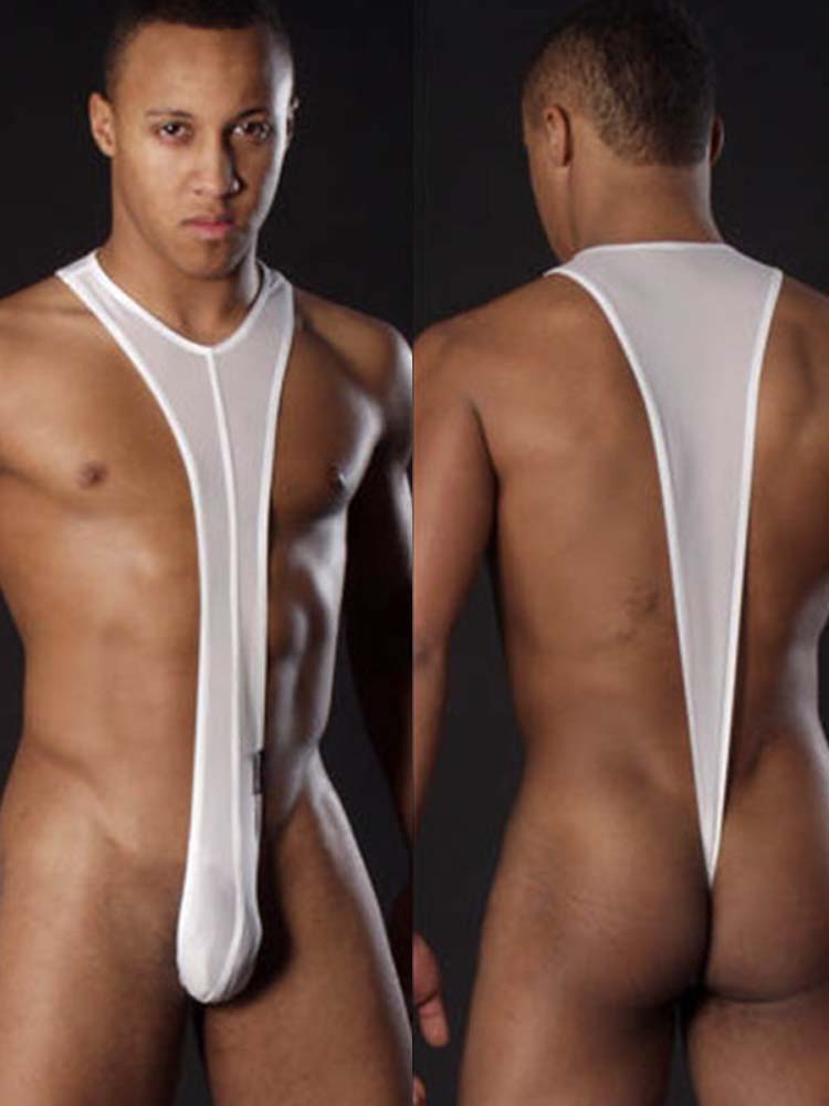 Men's Solid Color Y-Shaped Bodysuit