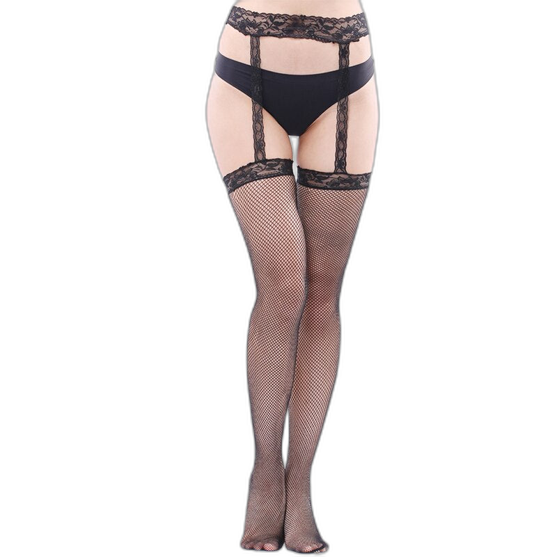 Lace Thigh High Stockings + Suspender Garter Belt