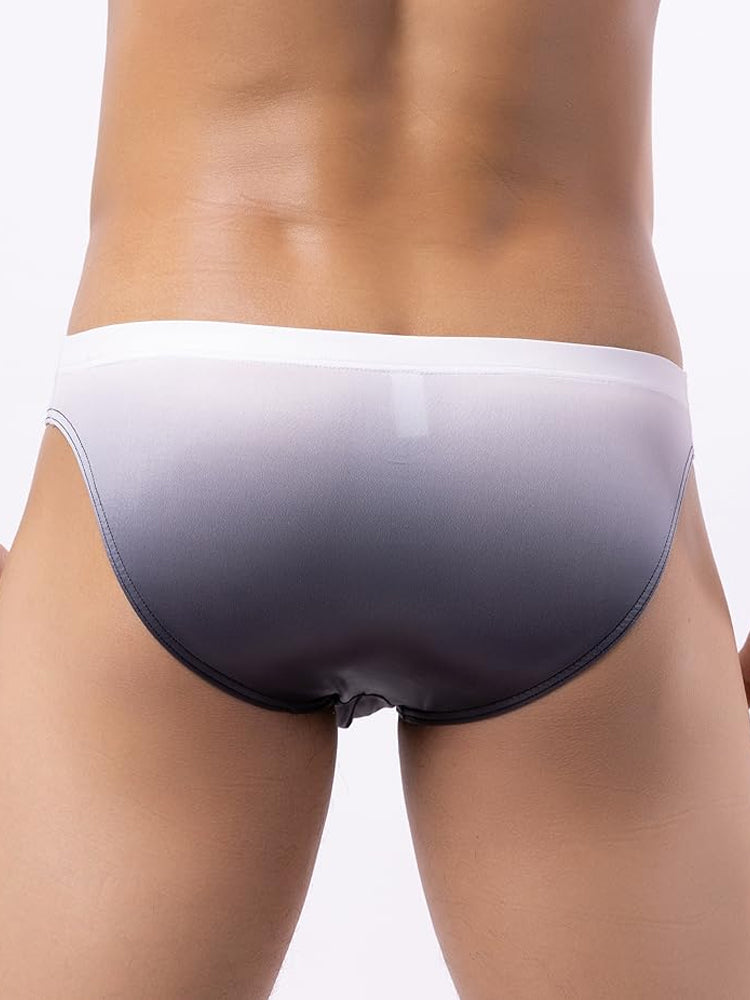 3 Pack Men's Sensual Silk-Like Loose Gradient Color Bikini