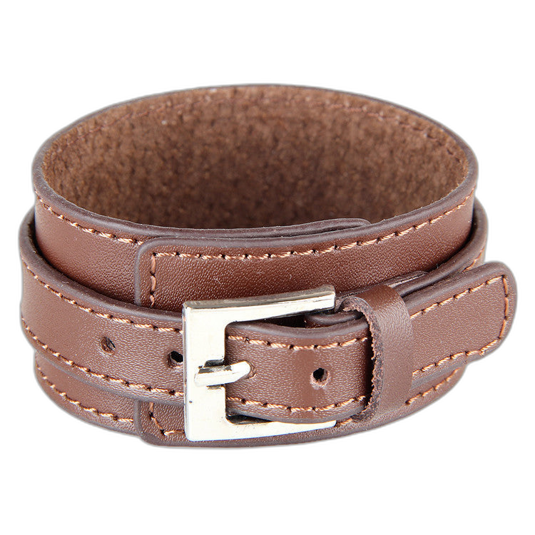 Adjustable Leather Buckle Bracelet