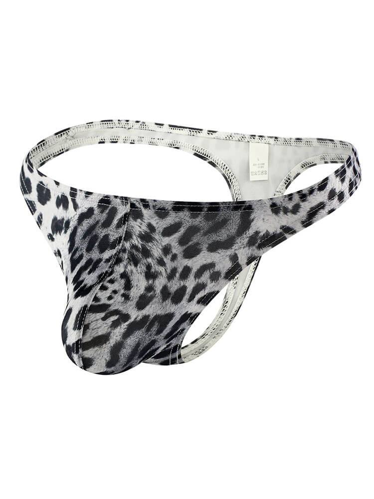Men's Sexy Leopard Print Low-Rise Pouch Thong