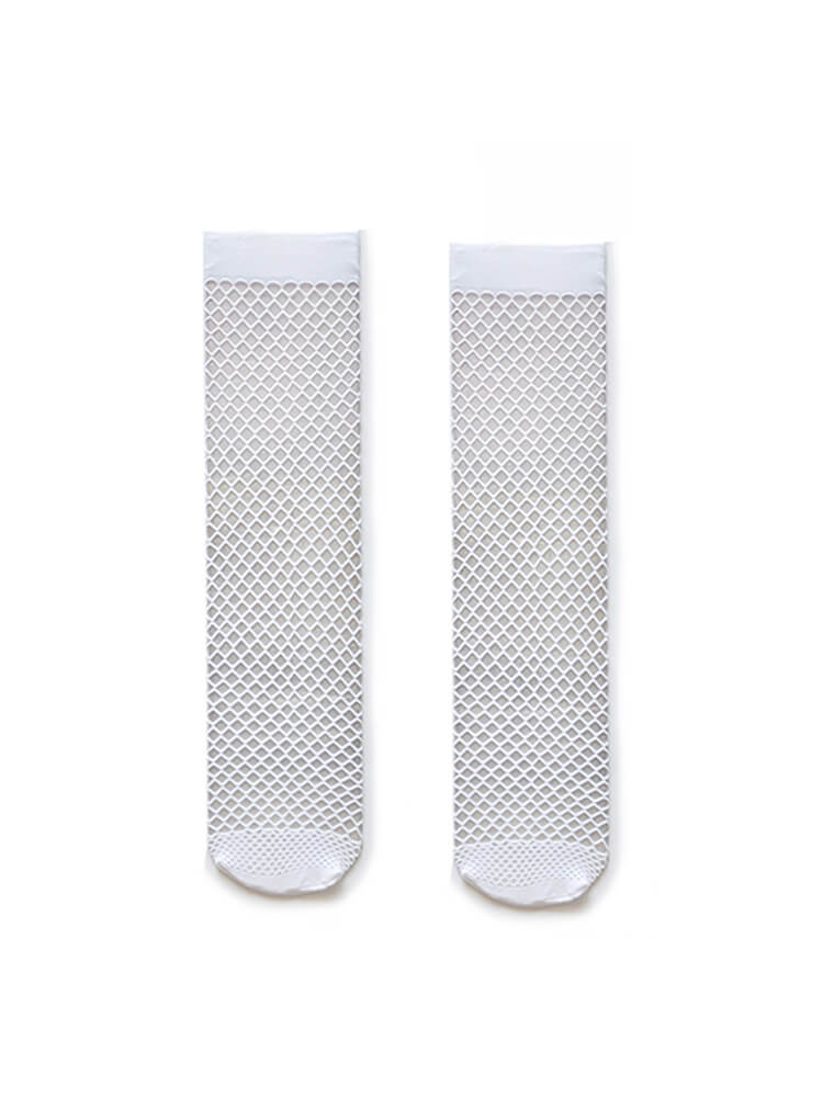 D.M Men's Solid Color Simple Mesh Socks