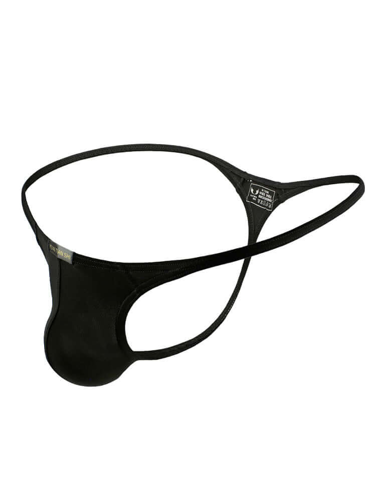 Men's Solid Color Chest Strap Thong Two-Piece Set