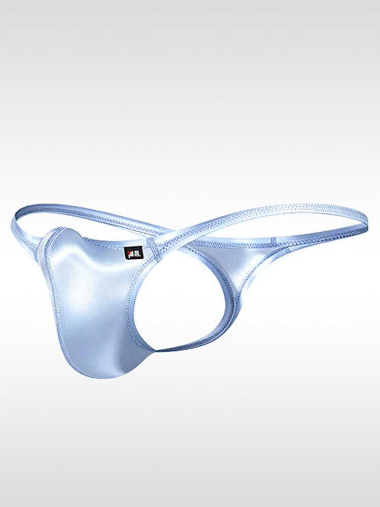 Men's Sexy Uplift Pouch Satin-Finish Bikini Thong