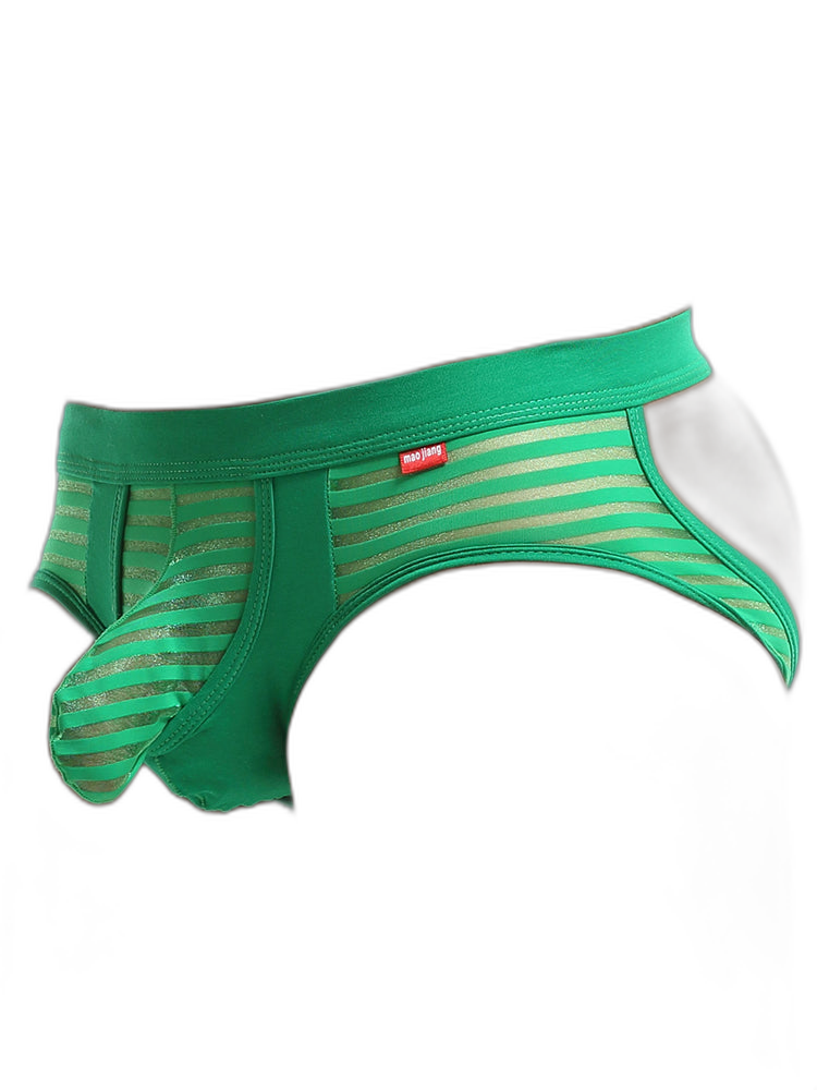 Men’s Sexy Striped Hollow Jockstrap With Separate Pouch