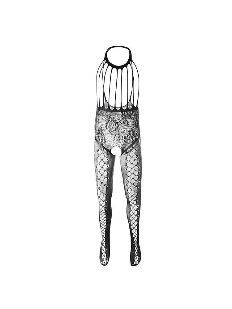 Men's Mesh Sexy Ultra-Thin Lace Bodysuit Stockings