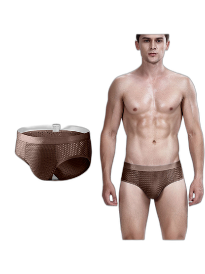 4 Pack Breathable Ice Silk Antibacterial Men's Briefs
