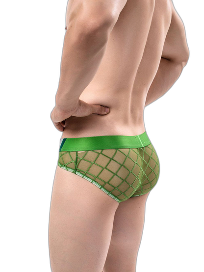 3 Pack Men's Low-Rise Lace Sexy Mesh Briefs And Thongs