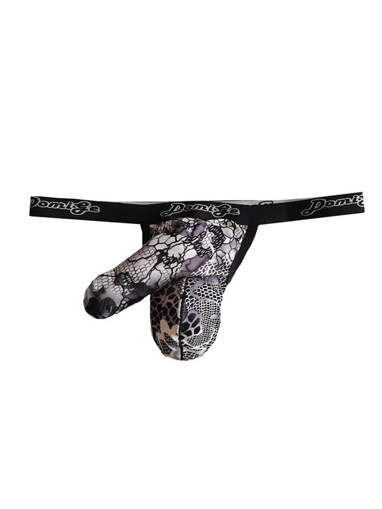Men's Sexy Low-Rise Floral Print Elephant Nose Thong