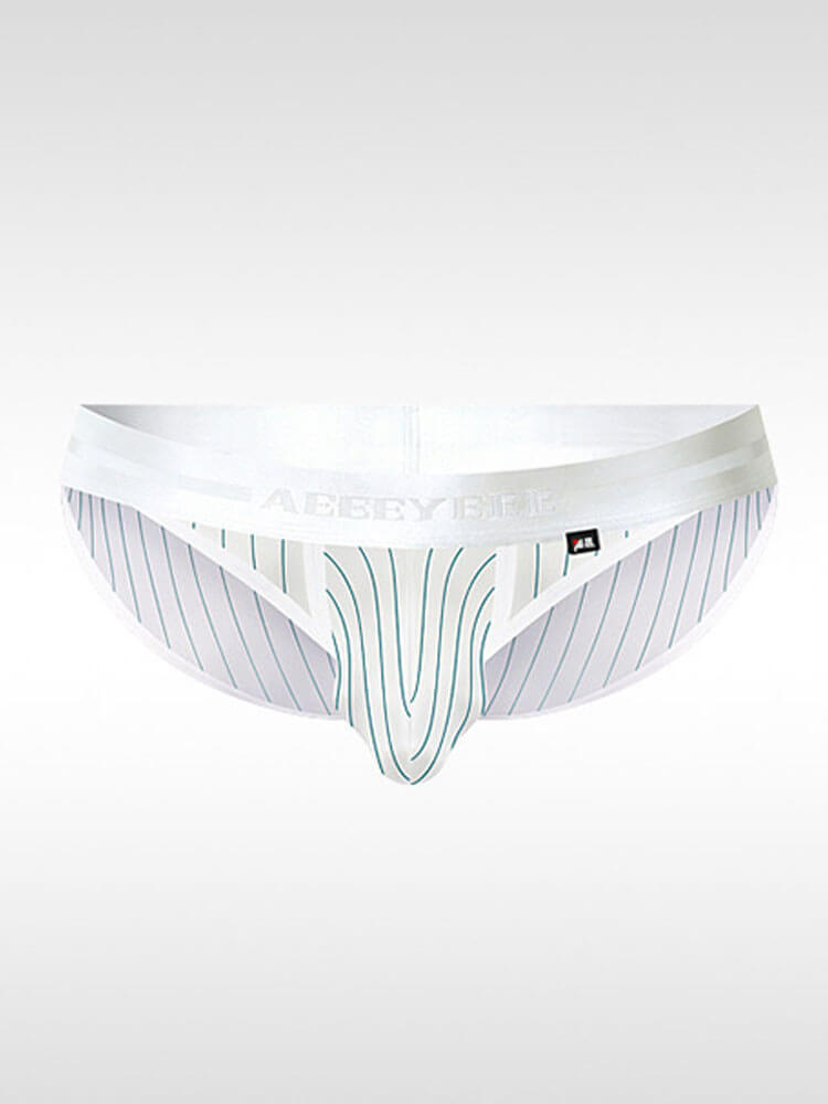 Men's Sexy Low-Rise High-Cut Striped Briefs
