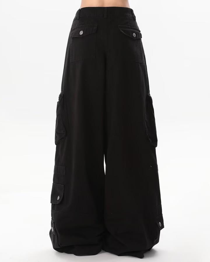 KIIKIO Utility Zipper Cargo Wide-Leg Pants