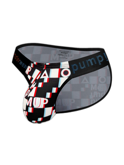 2 Pack Men's Breathable Alphabet-Print Expanded Pouch Briefs