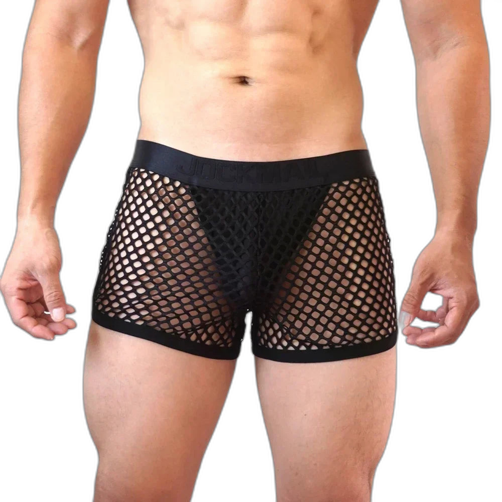Jockmail 'Reveal All Fishnet' Underwear Shorts