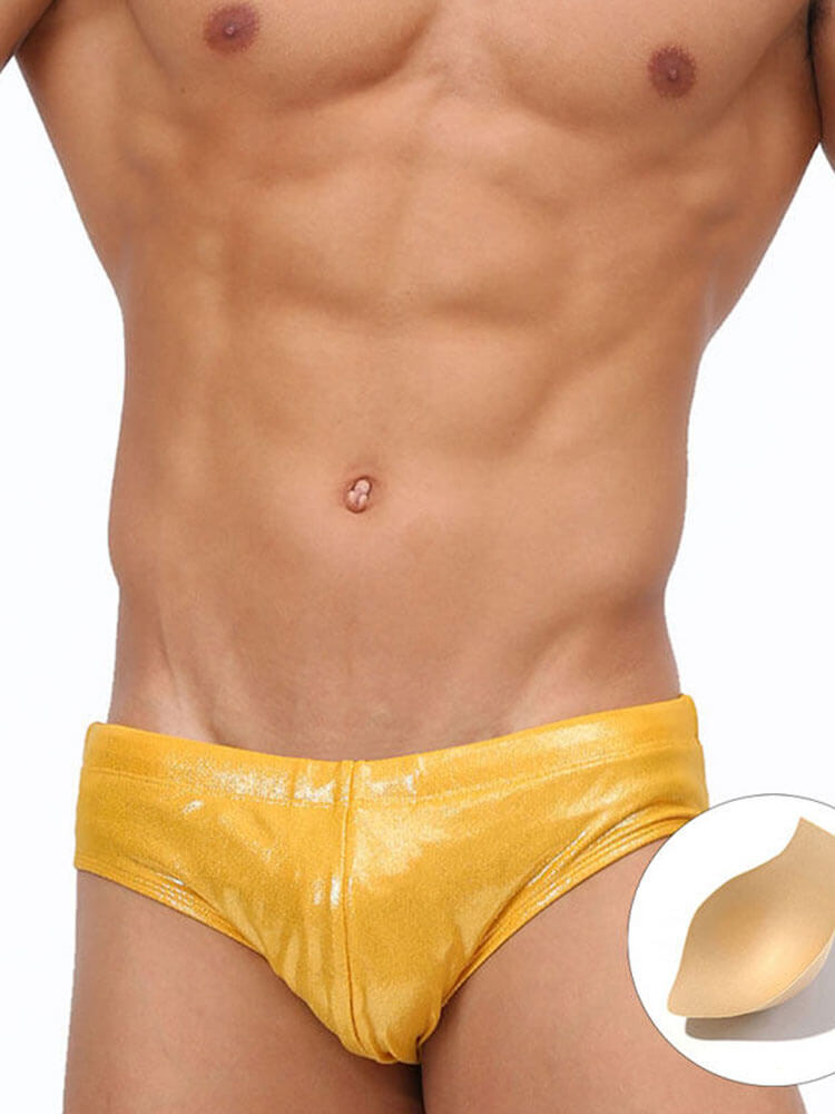 Men's Sexy Shiny Low-Rise Quick-Drying Swim Briefs