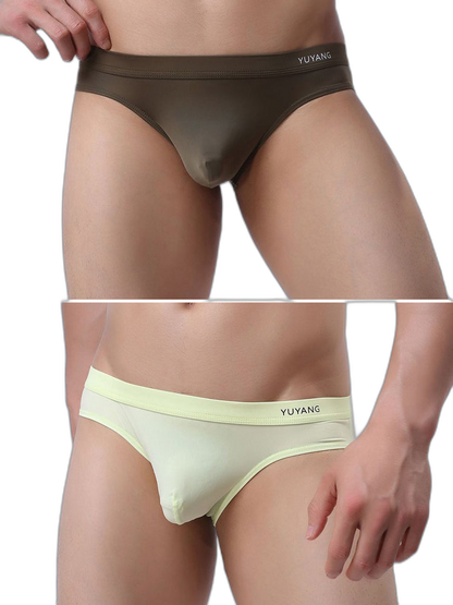 2 Pack Men's Ultra-Thin Ice Silk Briefs