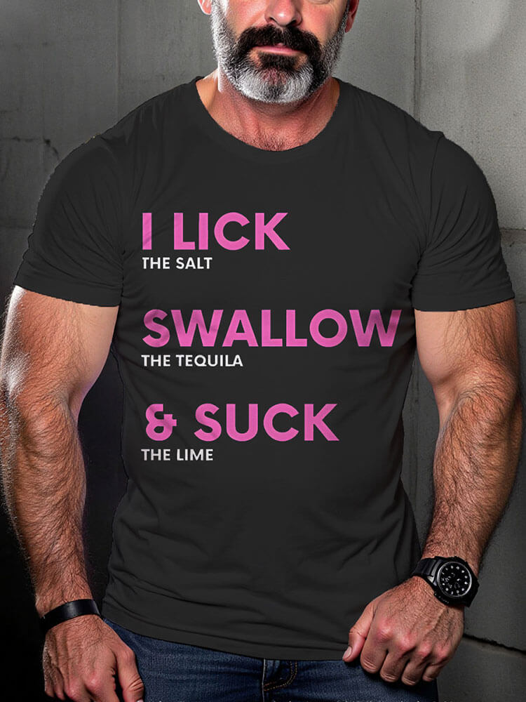 LGBTQ Gay I Like Swallow Suck Rainbow Print T-shirt