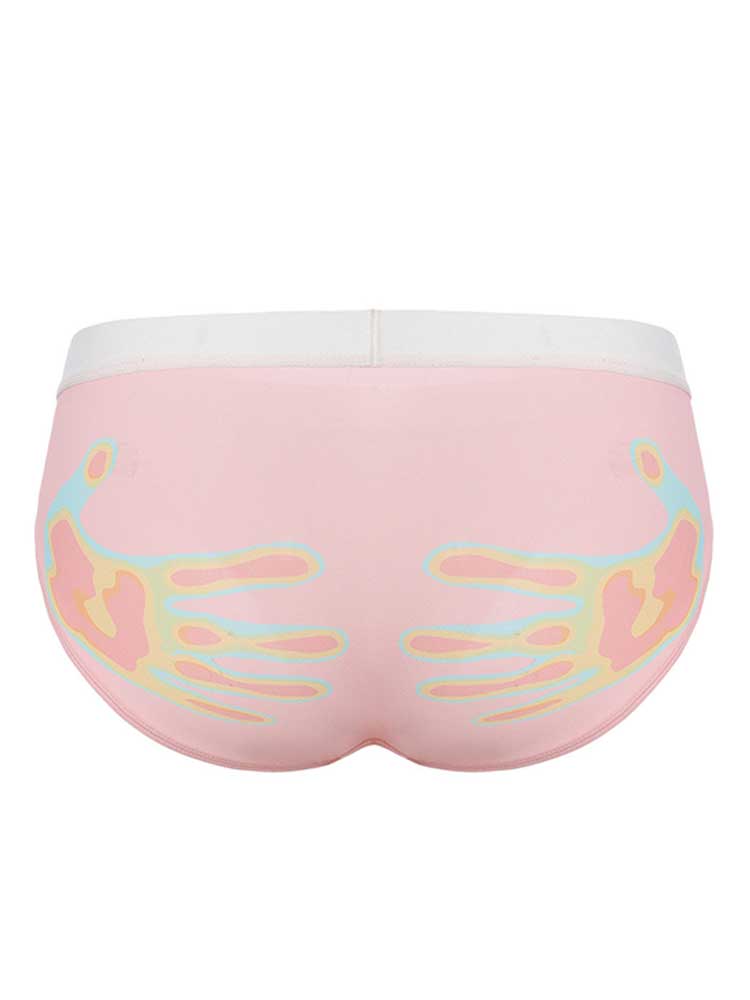 Men's Sexy Rainbow Handprint Breathable Briefs