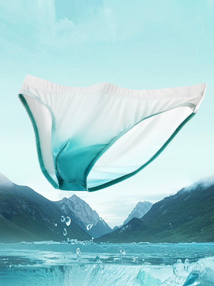 3 Pack Men's Sensual Silk-Like Loose Gradient Color Bikini