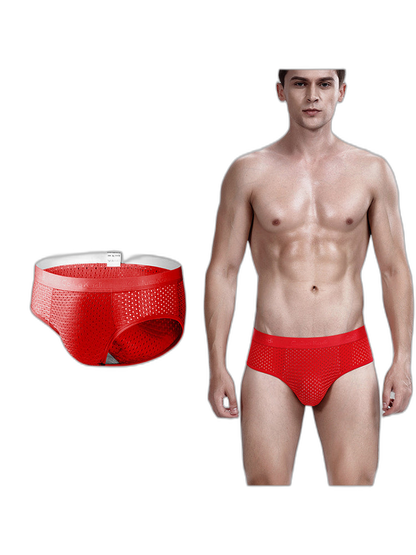 4 Pack Breathable Ice Silk Antibacterial Men's Briefs