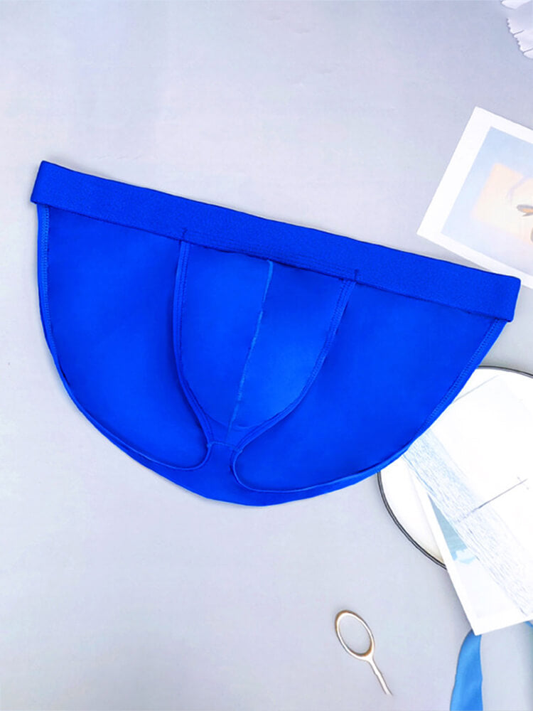 Men's Aurora Blue High-Cut Athletic Ice-Silk Briefs