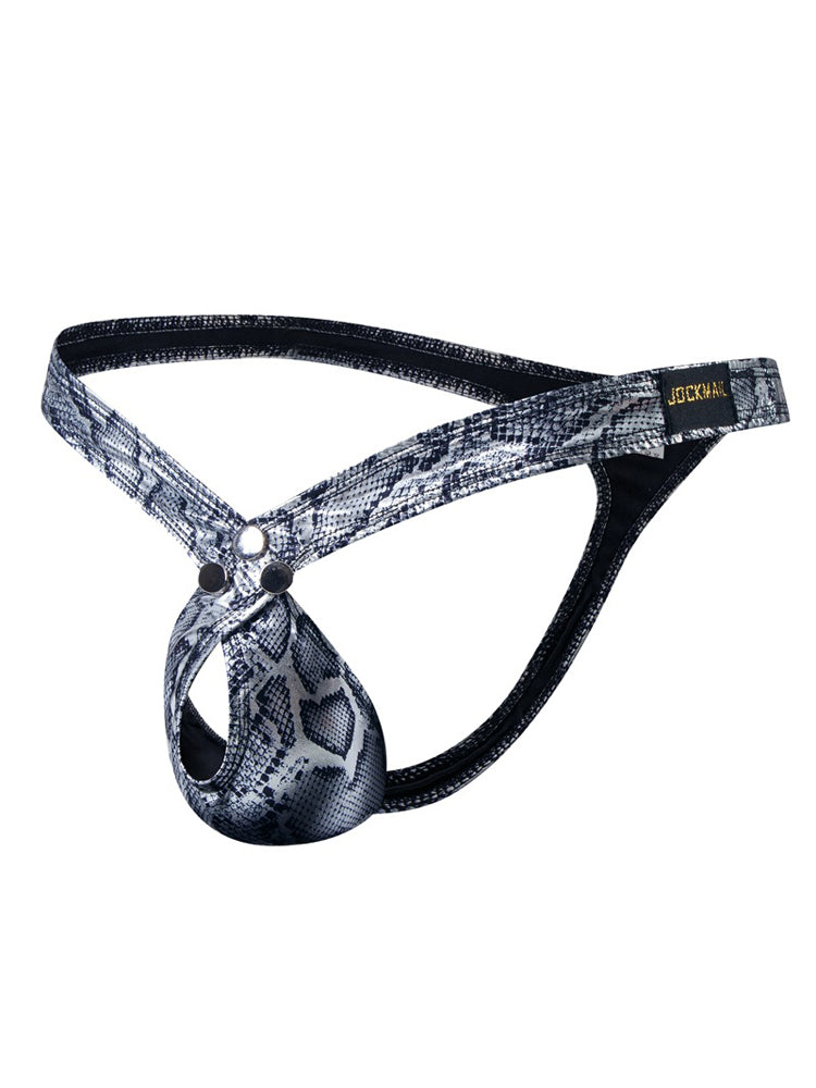 Jockmail High Stretch Snake Print Polyester Thongs