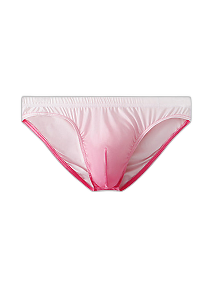 3 Pack Men's Sensual Silk-Like Loose Gradient Color Bikini