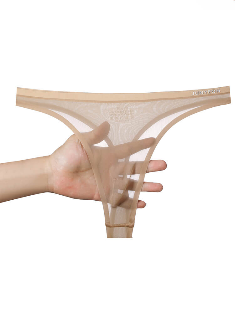 Men's Sexy Sheer Breathable Solid-Color Thong