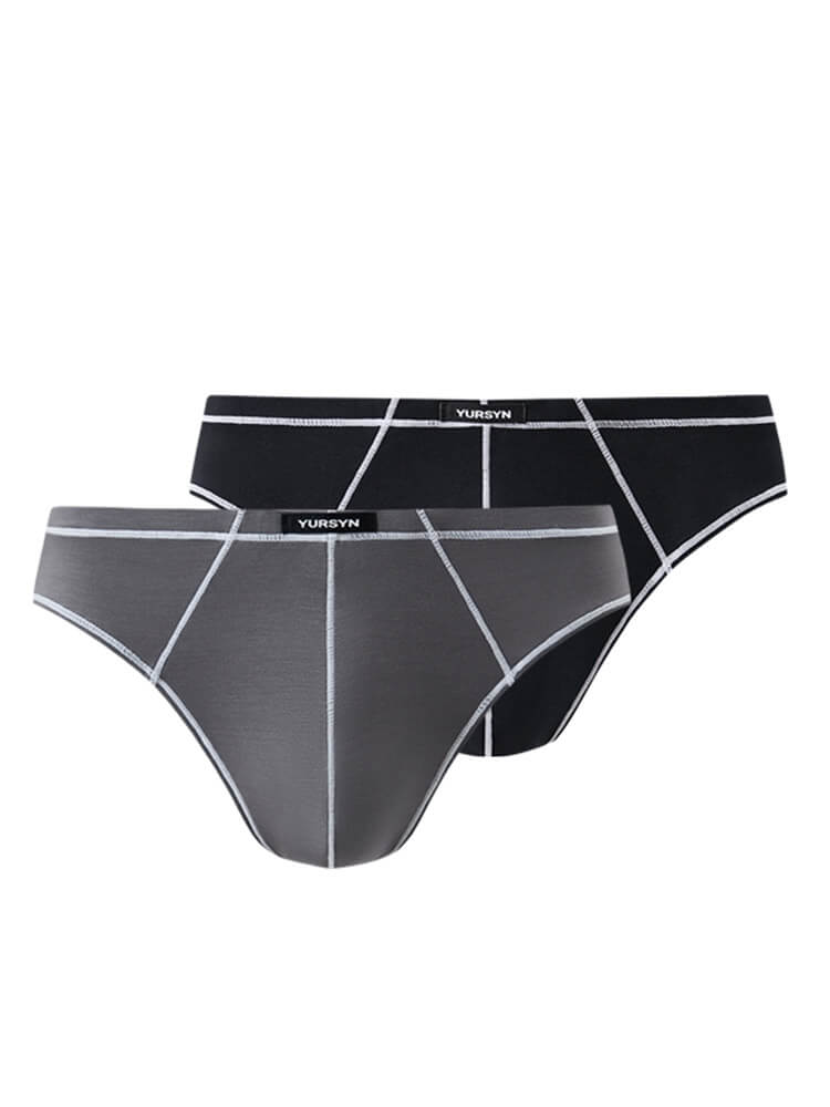 Men's Low-Rise Ice Silk Stitching Briefs