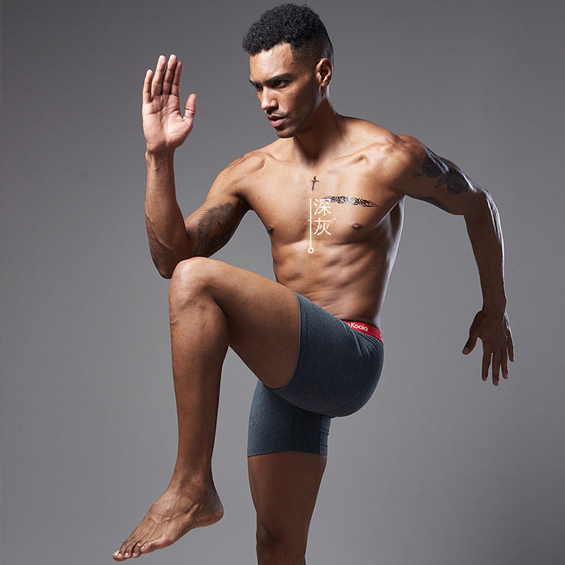 3Pcs Men's Sports Cotton Soft Solid Color Boxer Briefs