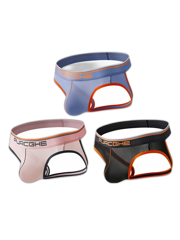 3 Pack Men's Low-Rise Ice Silk Jockstrap