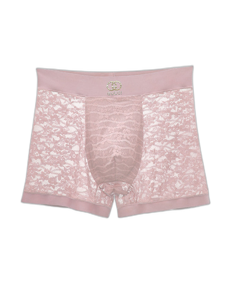 Men's Mid-Rise Sexy Seamless Lace Trunks