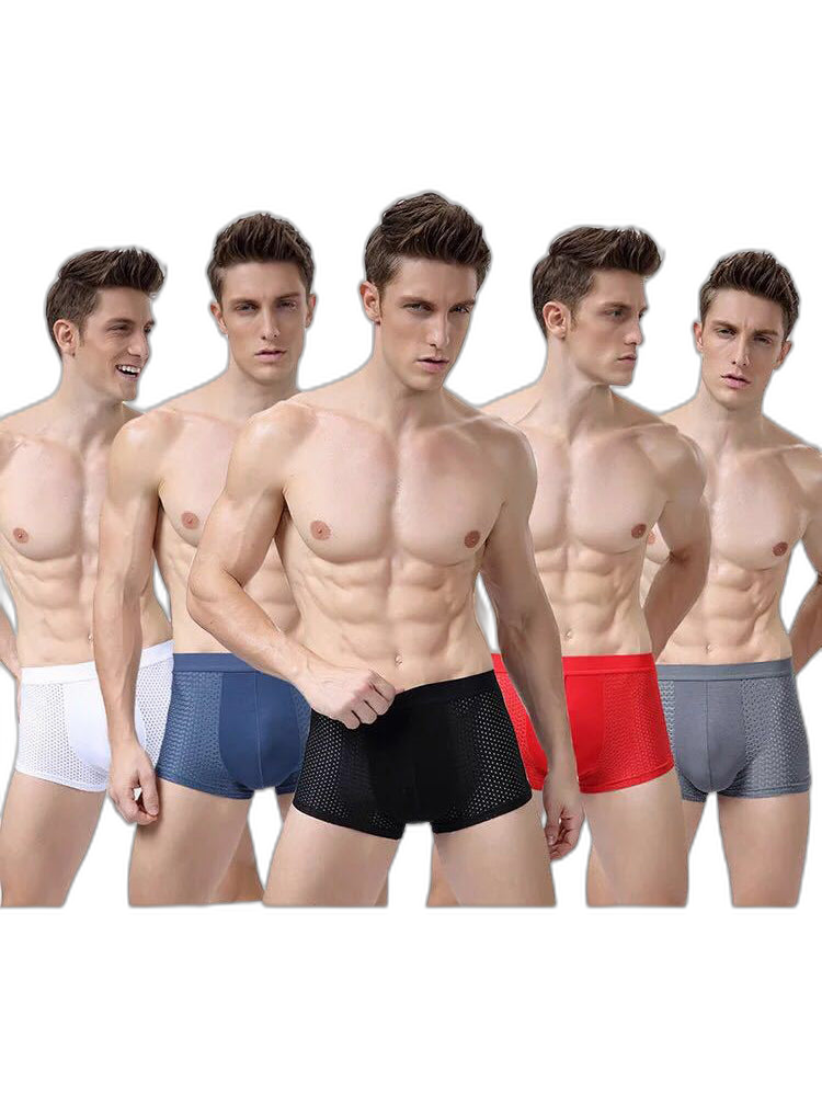 4 Pack Men’s Breathable Mesh Trunks with Antibacterial Fabric