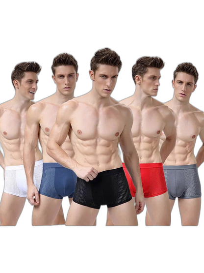 4 Pack Men’s Breathable Mesh Trunks with Antibacterial Fabric