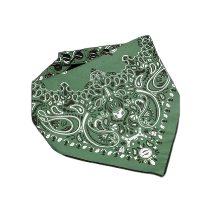 Mr.S Leather Zipper Pocket Neck Hanky - Green