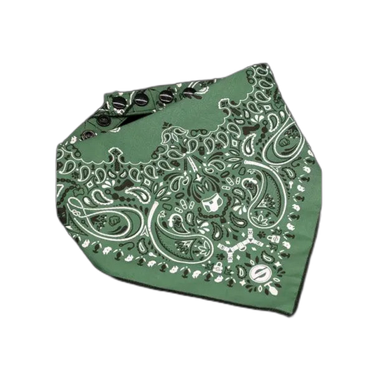 Mr.S Leather Zipper Pocket Neck Hanky - Green