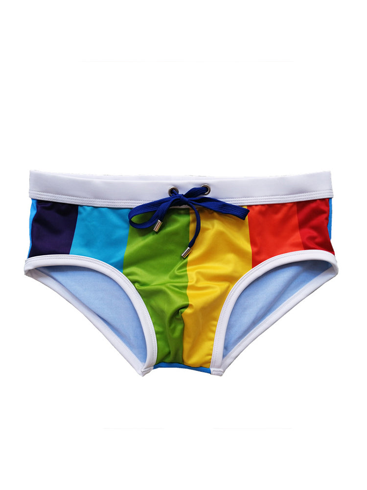 Rainbow  Colorblock Swim Briefs